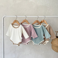 Baby Solid Color Round Neck Bodysuit