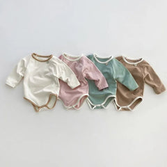 Baby Solid Color Round Neck Bodysuit