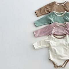 Baby Solid Color Round Neck Bodysuit