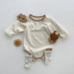 Baby Solid Color Round Neck Bodysuit