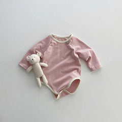 Baby Solid Color Round Neck Bodysuit