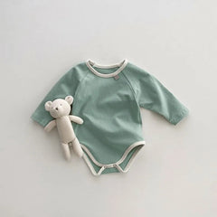 Baby Solid Color Round Neck Bodysuit