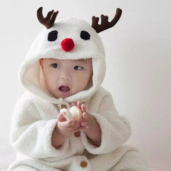 Baby deer plush romper