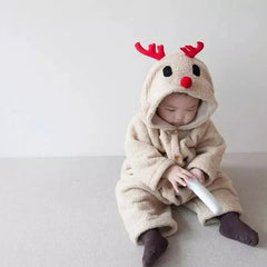 Baby deer plush romper