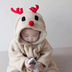 Baby deer plush romper