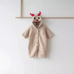 Baby deer plush romper