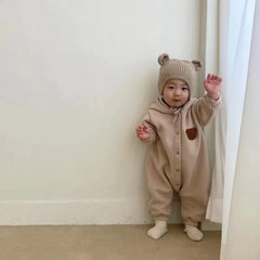 Baby bear hooded romper