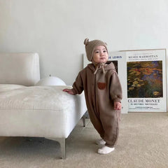 Baby bear hooded romper