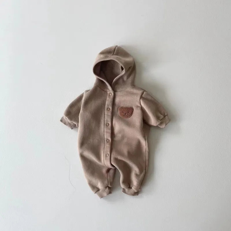 Baby bear hooded romper