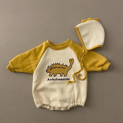 Baby Dinosaur Fleece Lined Bodysuit