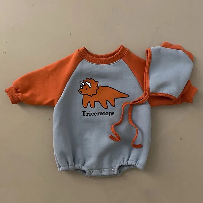 Baby Dinosaur Fleece Lined Bodysuit