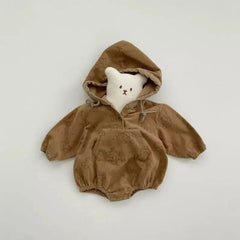 Baby Cute Bear Ears Hooded Bodysuit