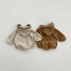 Baby Cute Bear Ears Hooded Bodysuit