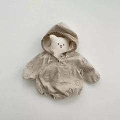 Baby Cute Bear Ears Hooded Bodysuit