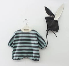 Baby striped romper + hat