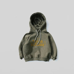 Solid baby hooded top
