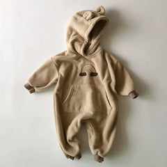 Baby rainbow hooded romper