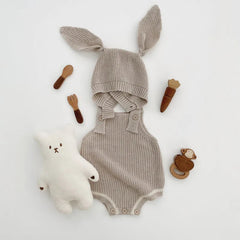 Baby knit overalls + hat