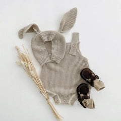 Baby knit overalls + hat