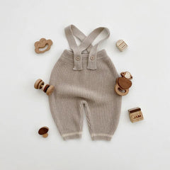 Baby knit overalls + hat