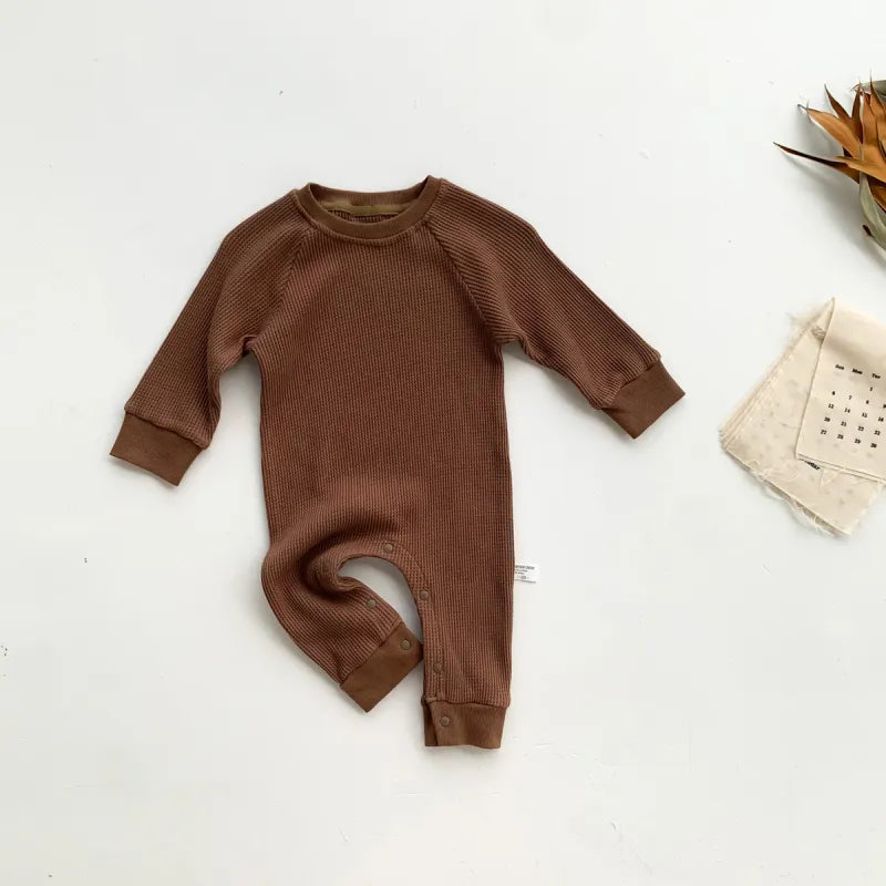 Baby solid color warm romper