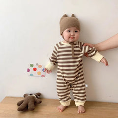 Baby solid color warm romper