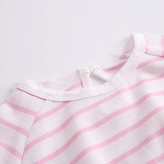 Baby bunny striped hooded Bodysuit