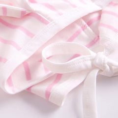 Baby bunny striped hooded Bodysuit