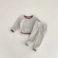 2 piece baby striped solid color suit