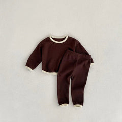 2 piece baby striped solid color suit