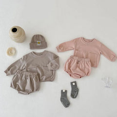 2 piece baby solid color set