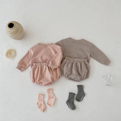 2 piece baby solid color set