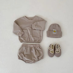 2 piece baby solid color set