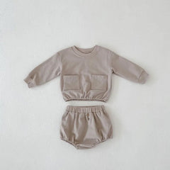 2 piece baby solid color set