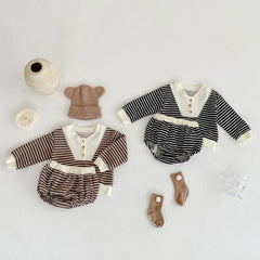 2 piece baby striped suit