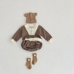 2 piece baby striped suit