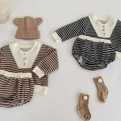 2 piece baby striped suit