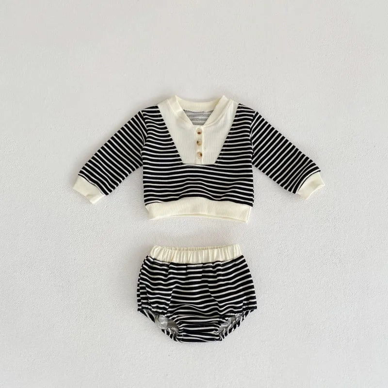 2 piece baby striped suit