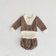 2 piece baby striped suit