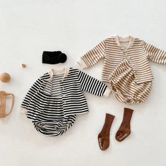 2 piece baby striped suit