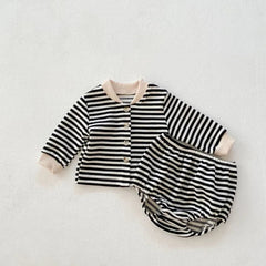 2 piece baby striped suit