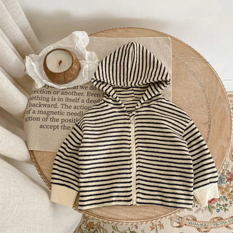 baby Striped hooded top