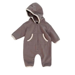 Baby solid color hooded romper