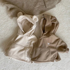 Solid baby hooded top