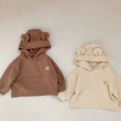 Solid baby hooded top