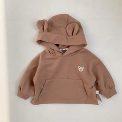 Solid baby hooded top