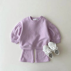 2 piece baby solid color set