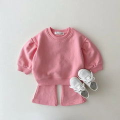 2 piece baby solid color set