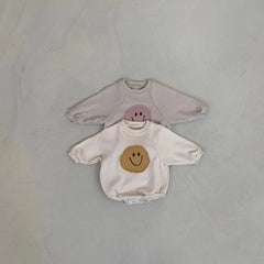 Baby Smiley Patch Crew Neck Bodysuit