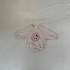 Baby Smiley Patch Crew Neck Bodysuit